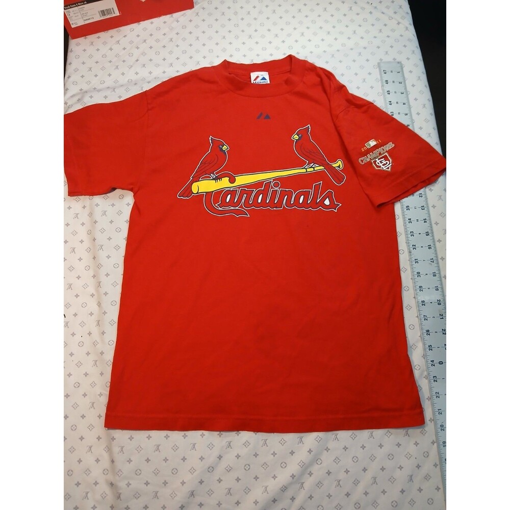 Yadier Molina St. Louis Cardinals 2011 World Series Champs T-Shirt; Adult Medium